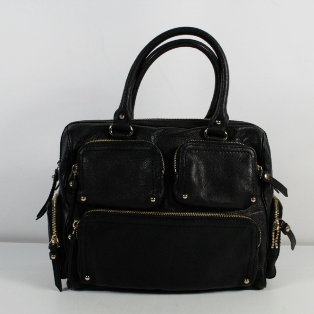 Kate Spade Black Leather Zipper Handbag Purse